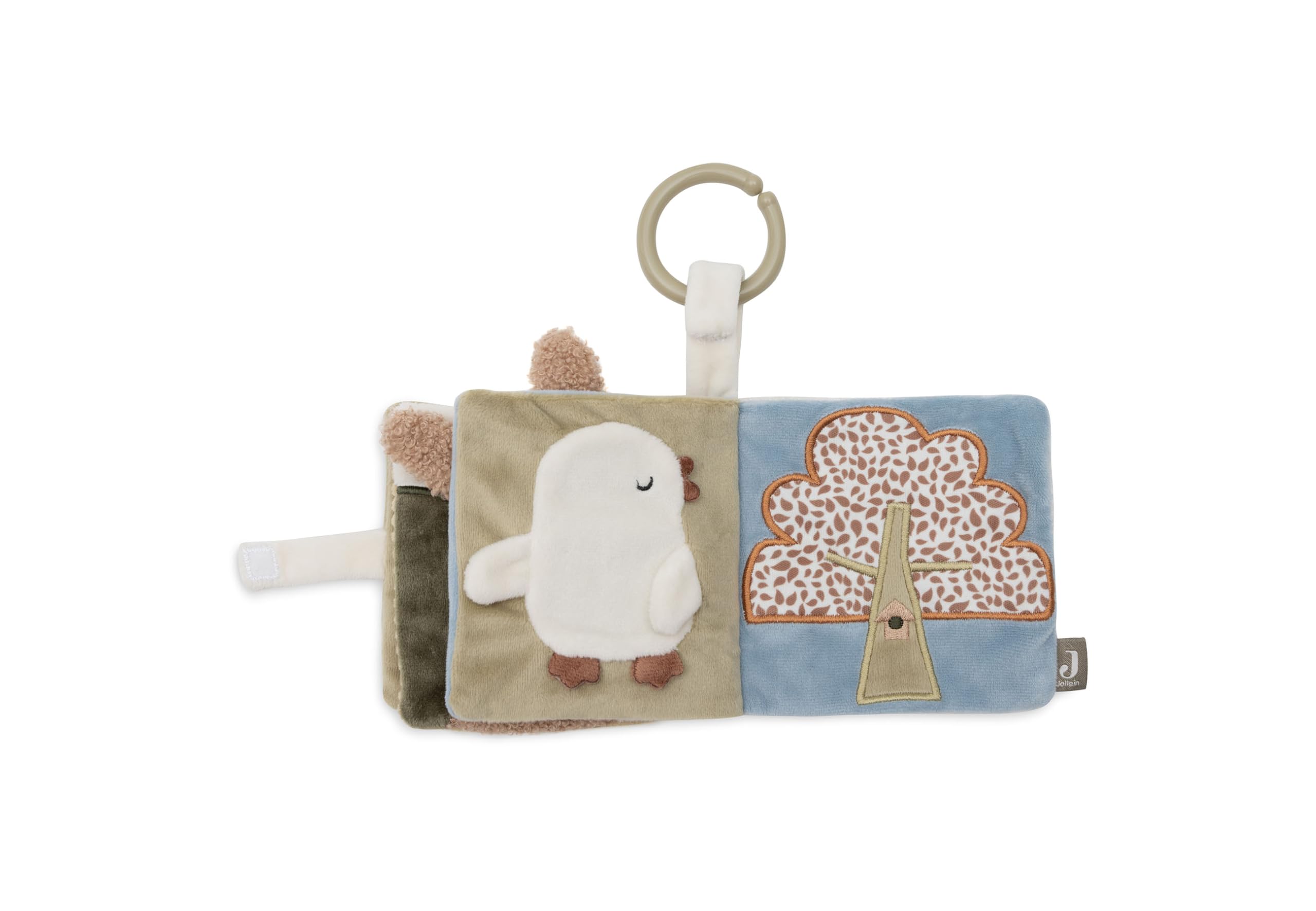 Jollein Soft Book for Babies, Tiny Park, Activity Book with Crinkle Pages, Ribbons & Mirror, Promotes Senses & Motor Skills - Image 4
