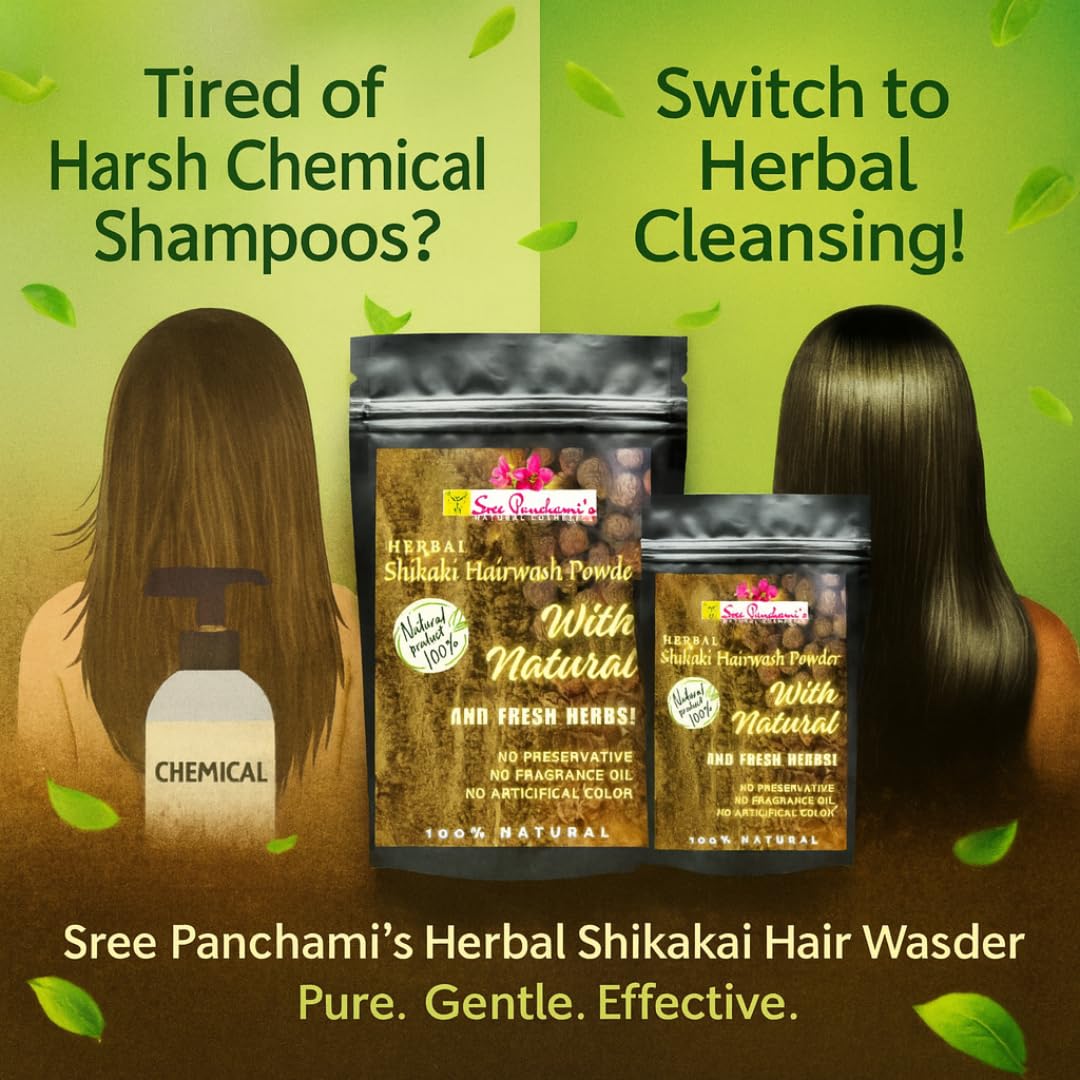 Sree Panchami's Hair Care Herbal Shikakai Hair wash Powder (50 gram) 4
