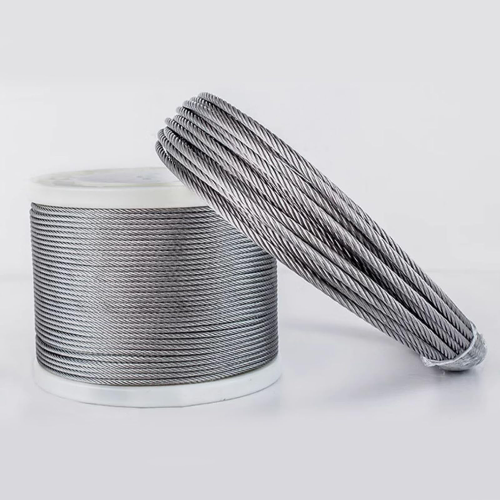 TEN-HIGH Wire Rope, Picture Wire Hanging Heavy Duty Wire Rope，7 x 19 Stranded Core, 316 Stainless Steel Wire Cable for Outdoor, Garden or Railing Decking DIY Balustrade, 8mm x 5m