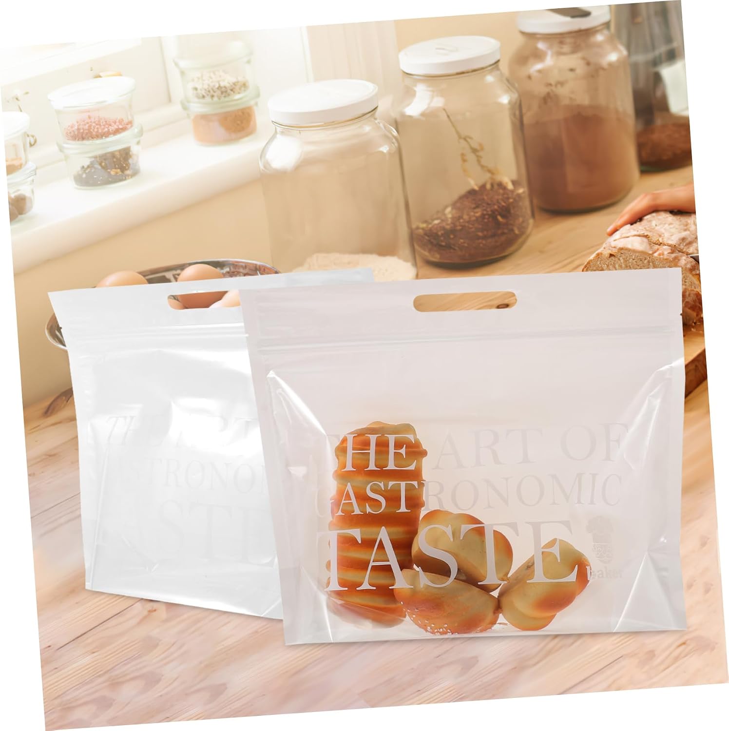 LABRIMP 50pcs Self-sealing Bread Bags Homemade Loaf Bakery Storage Bag Freezer Sandwich Packaging