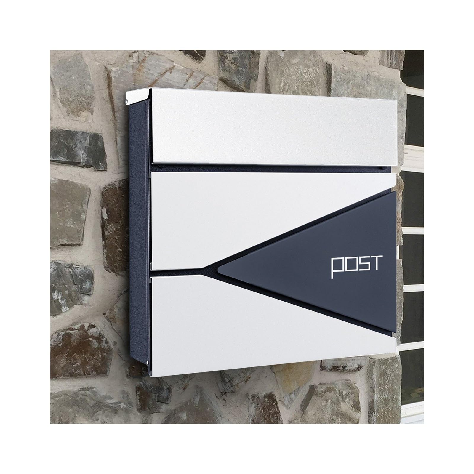 Boîte aux lettres murale grande ouverture extérieure pour courrier sécurisé de bureau et maison