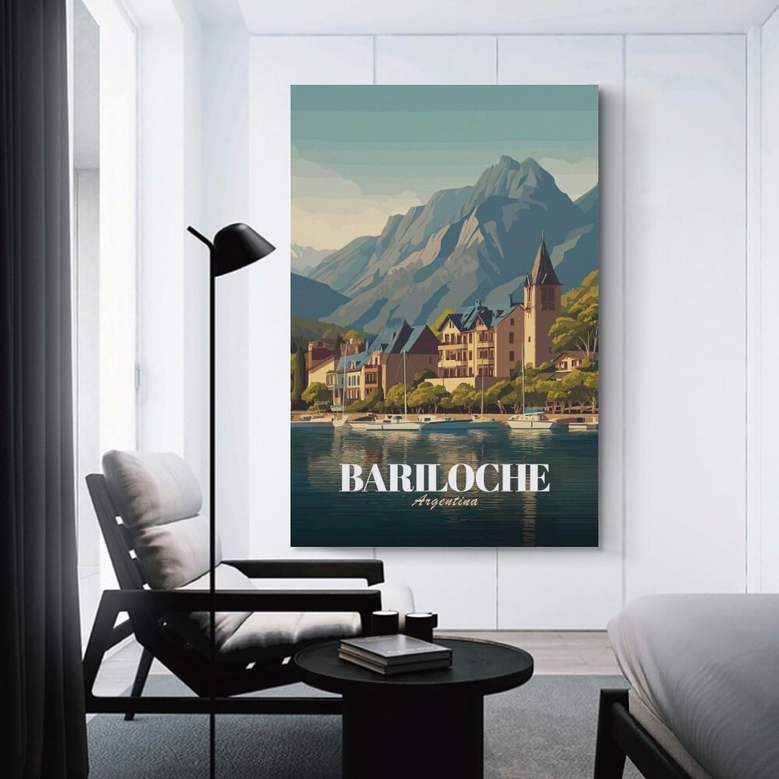 Junmoney Unframe-Style-12 Bariloche, Argentina Travel Wall Art Print, 08X12inch(20X30cm), For Bedroom Decor, Cosy Corners Or Studios, Decorative Wall Art For Cosy Rooms
