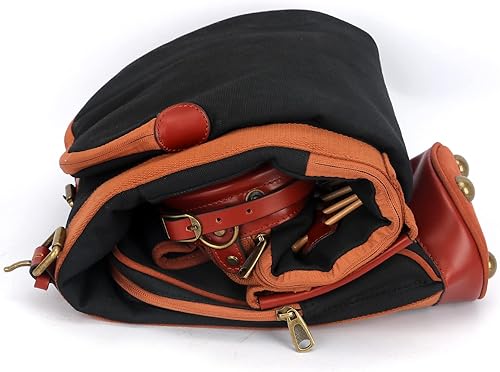 Miniatura 4 de Tourbon Bolsas de transporte vintage para palos de golf - Lona y cuero