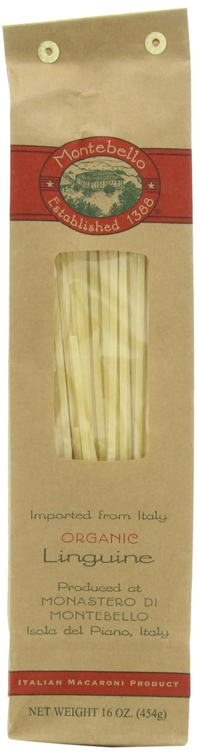 Montebello Organic Pasta, Linguine, 16-Ounce Bag (Pack of 5)