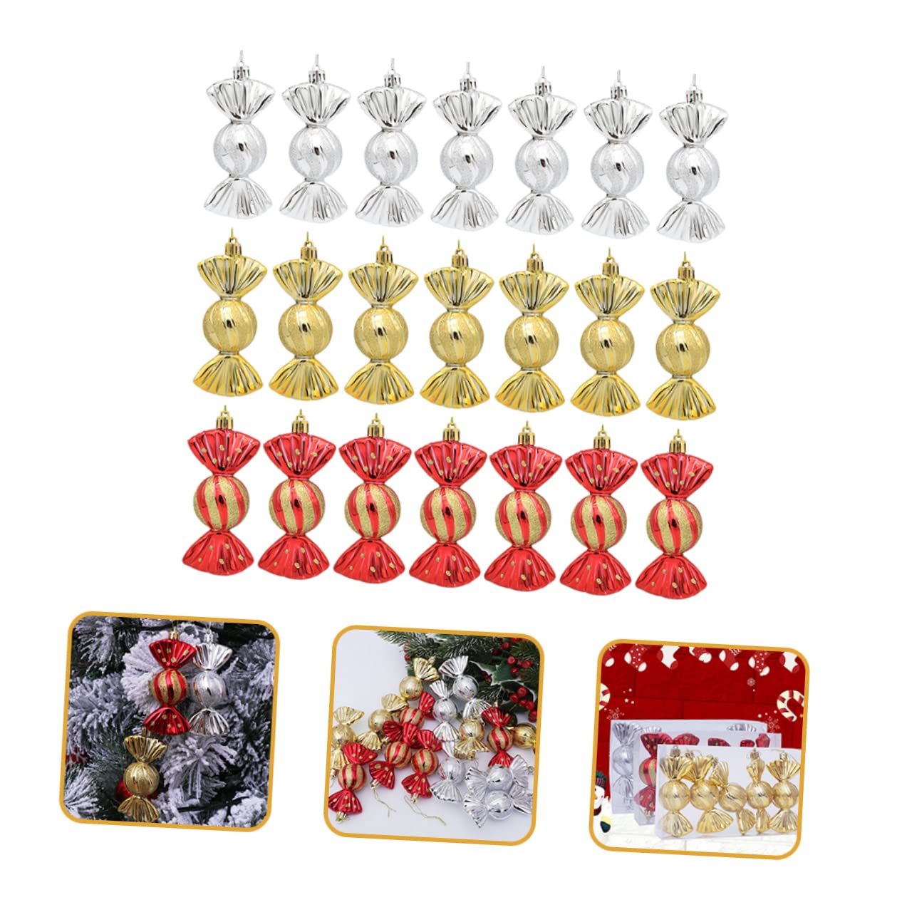 PRETYZOOM 60 Stück Süßigkeiten Anhänger Dekoration Tischdekoration Zuckerstangen Zuckerstangen Baum Bürodekoration Weihnachtsbaum Süßigkeiten Süßigkeiten Ornamente