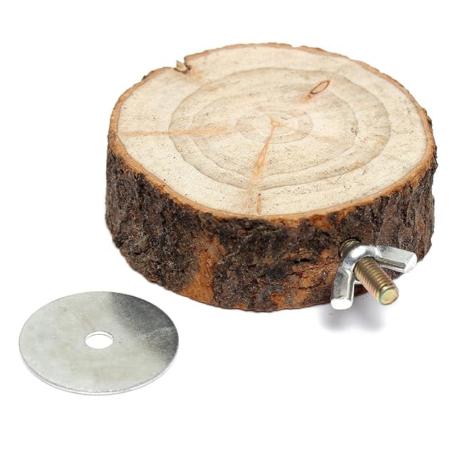 Foto 4 de 7 de BlueMoo Soporte redondo de madera para jaula de loro para pájaros Chinchilla Ardilla Pájaros en jaula…