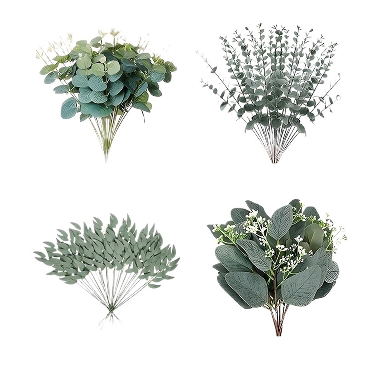 YGLEEULI Artificial Foliage Stems Artificial Eucalyptus Leaves Bundle Faux Stems for Wedding Bouquet Floral Arrangement Decor(AS4C70PC)