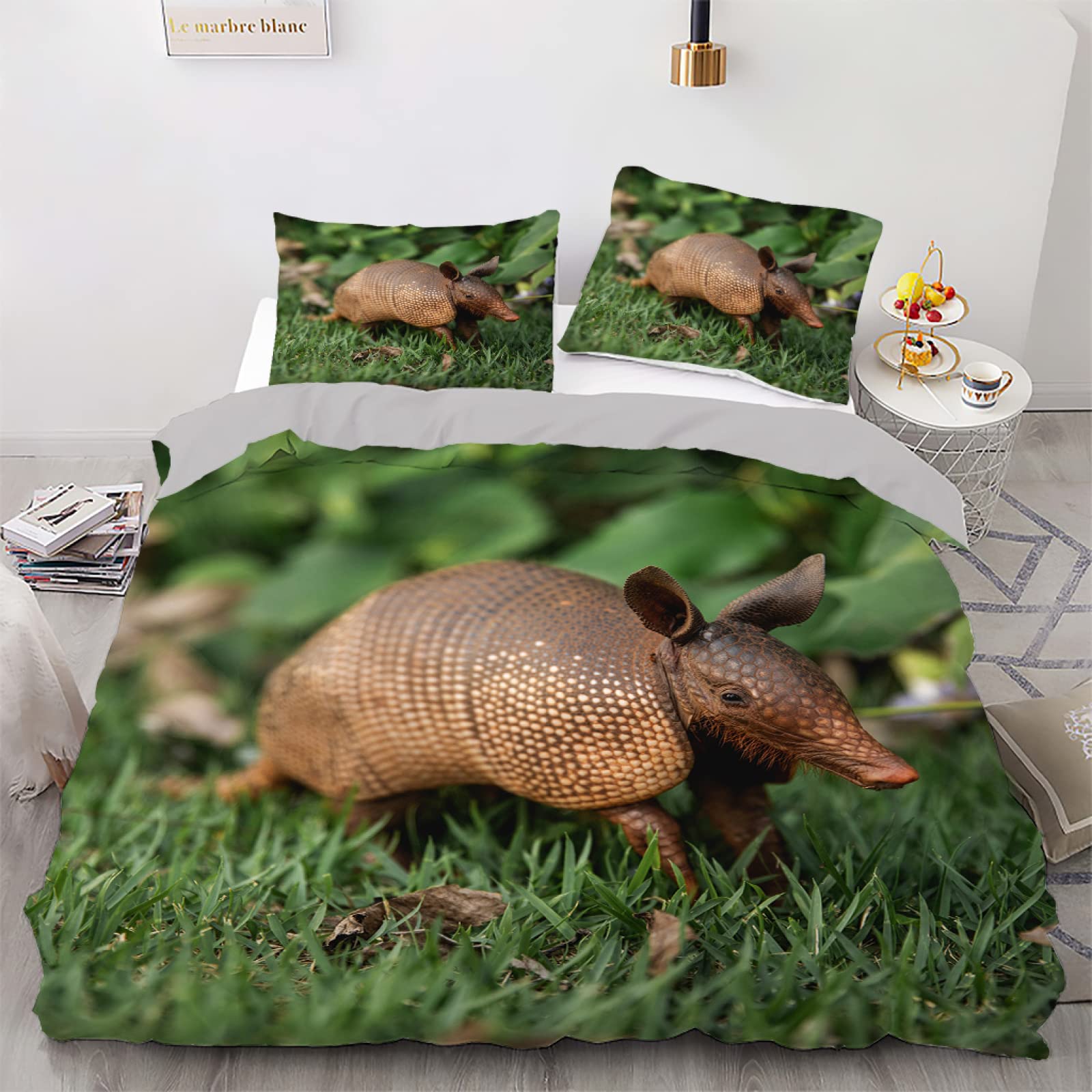 Parure de lit fille housse de couette 140x200 cm verte en tissu doux avec taie d'oreiller 65x65 cm