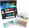 Artistro Watercolor Paint Set 48 Colors and Acrylic Paint Set 24 Colors for Canvas Painting, Wood, Fabric, Clay, Ceramic & Crafts