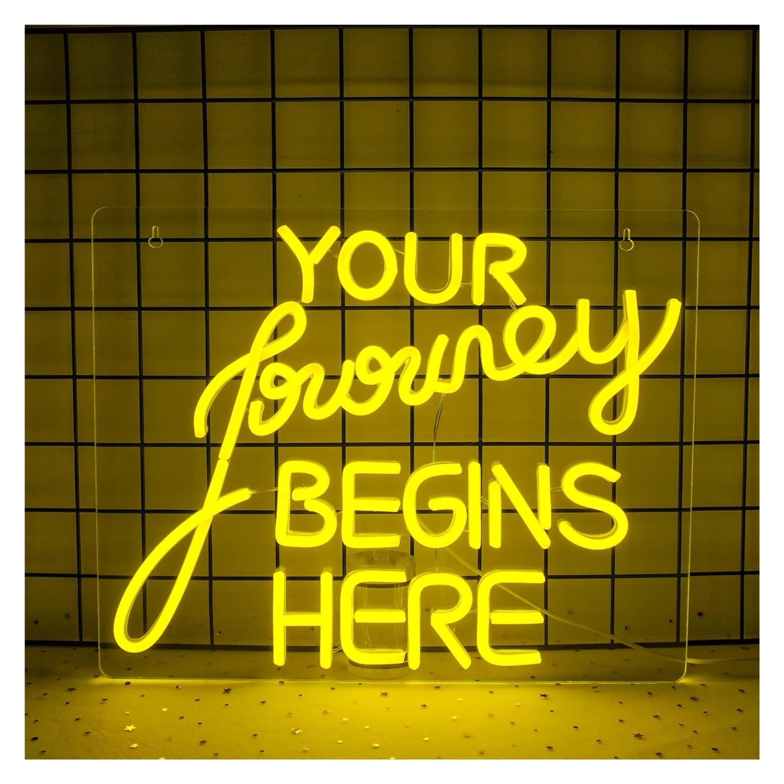 LEMST Signs Lamp Your Money Begins Here Neon Sign Light for Office Room Bedroom Decoration USB Powered Dimming 32cmх40cm