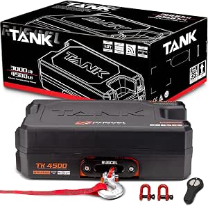 RUGCEL Portable Winch 12V DC Electric Utility Winch, 4500 lb Capacity