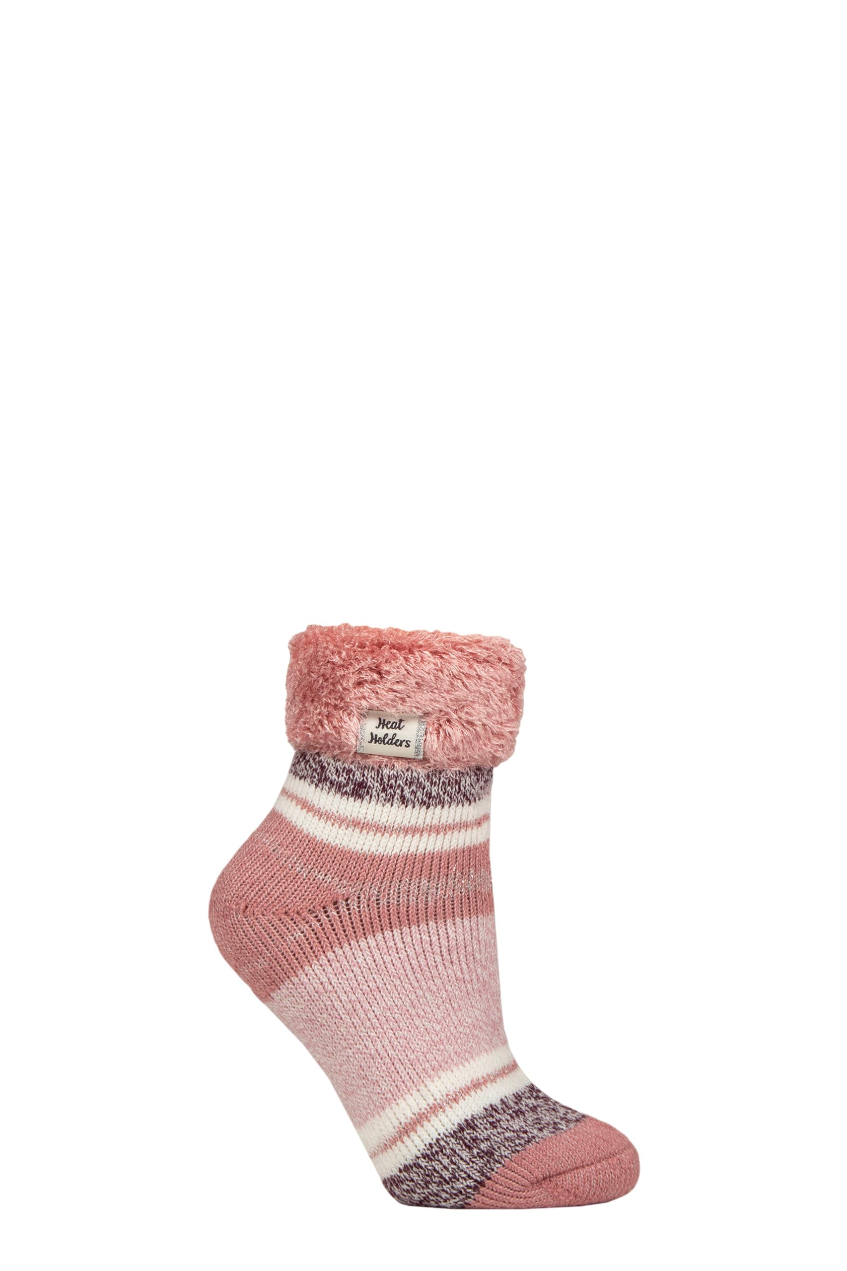 HEAT HOLDERS Ladies Sleep Turn Over Cuff Socks Pack of 1 (Halda Muted Coral, UK Footwear Size System, Adult, Women, Numeric Range, Medium, 4, 8)
