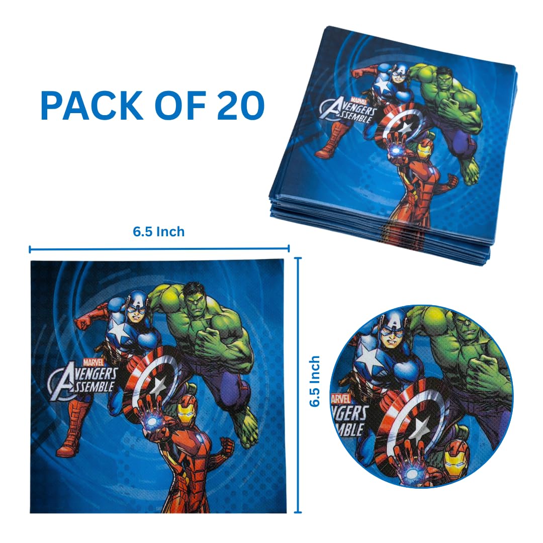 Wanna Party Superhero Inspired Theme Paper Napkins (20 Pcs) | Comic Style Superhero Birthday Napkins for Kids | Superhero Theme Party Tableware for Birthday Decoration & Celebration Supplies 2