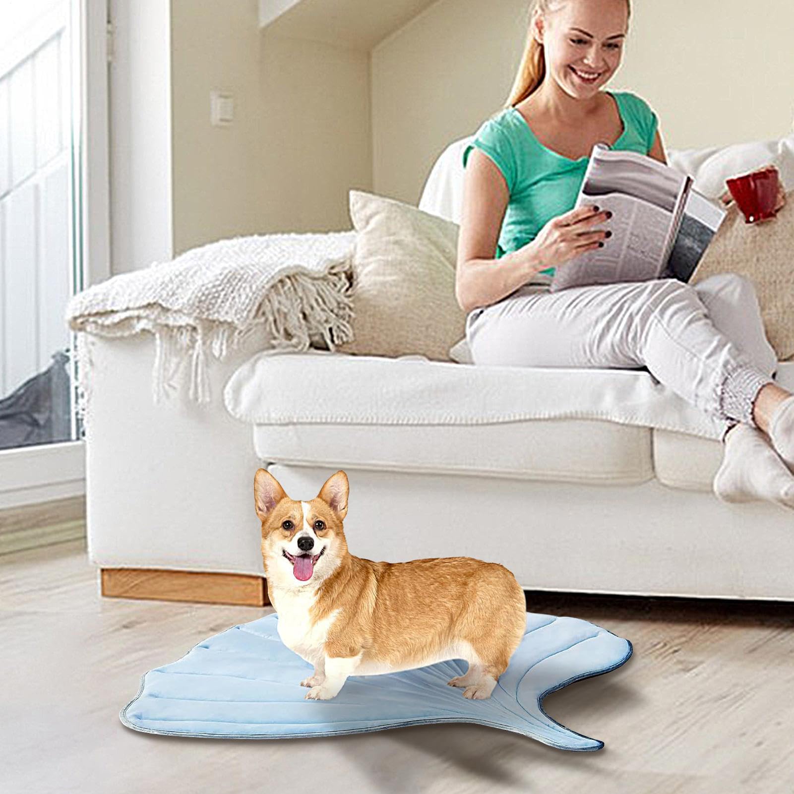 Tapis Rafraîchissant pour Chien Tapis Lavable Auto-Rafraîchissant pour