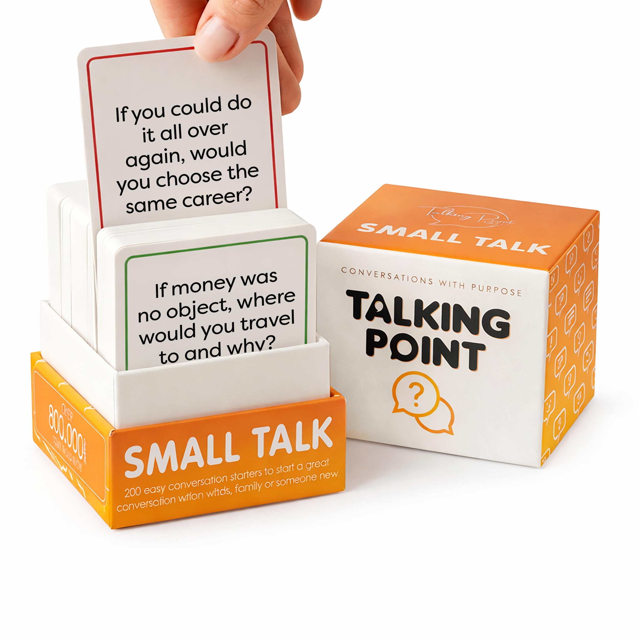 200 Icebreaker Conversation Cards - Improve Your Small Talk & Make Deep Connections - Perfect for Parties, Gatherings & More - Always Have Something to Say - Discuss Fun Questions & Interesting Topics