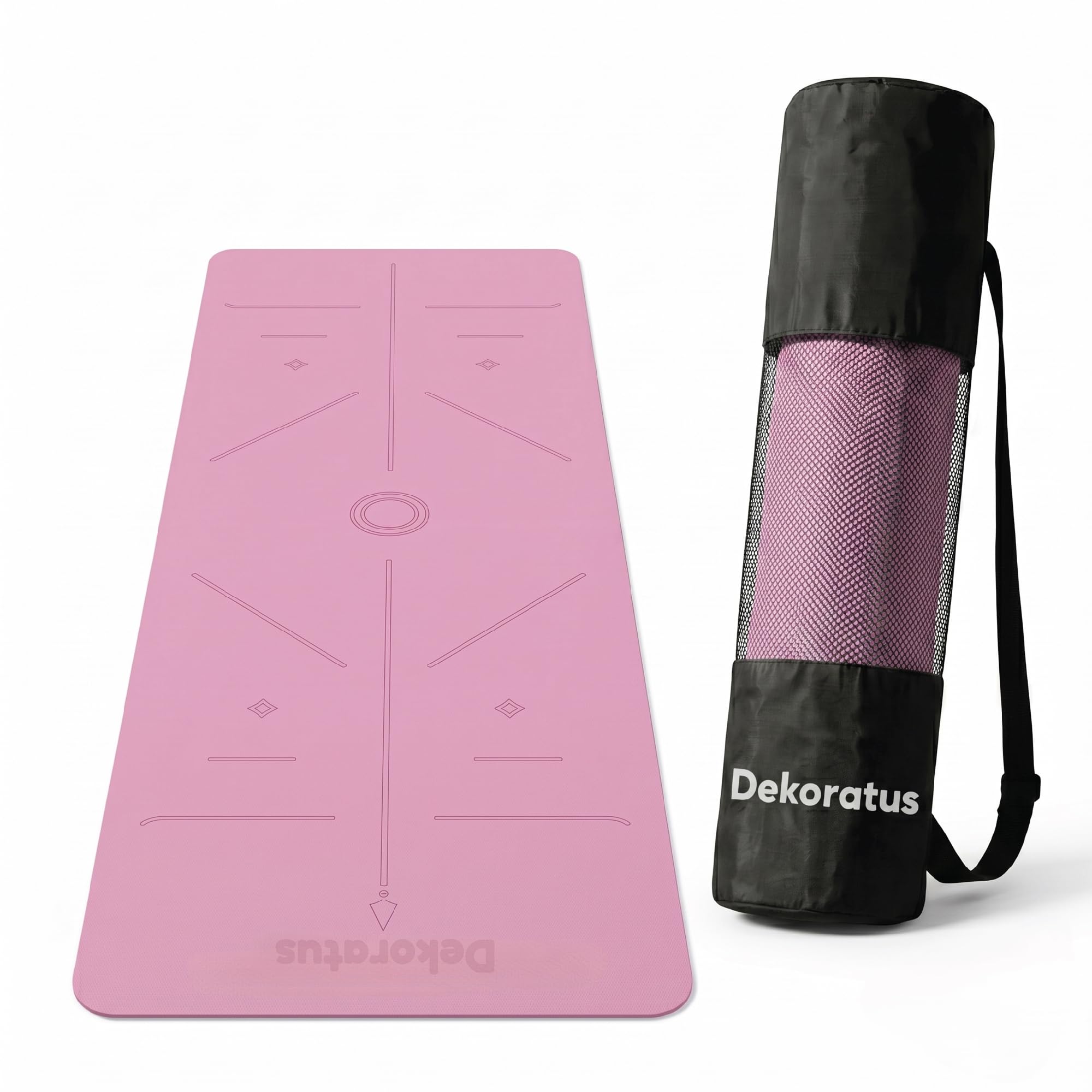 Extra Thick TPE Yoga Mat for Men, Women & Kids, Non Slip Eco Friendly Exercise Mat with Carry Bag for Yoga, Pilates, Home Workout, Gym, Fitness, Meditation & Stretching, Pink & Blue-image-38