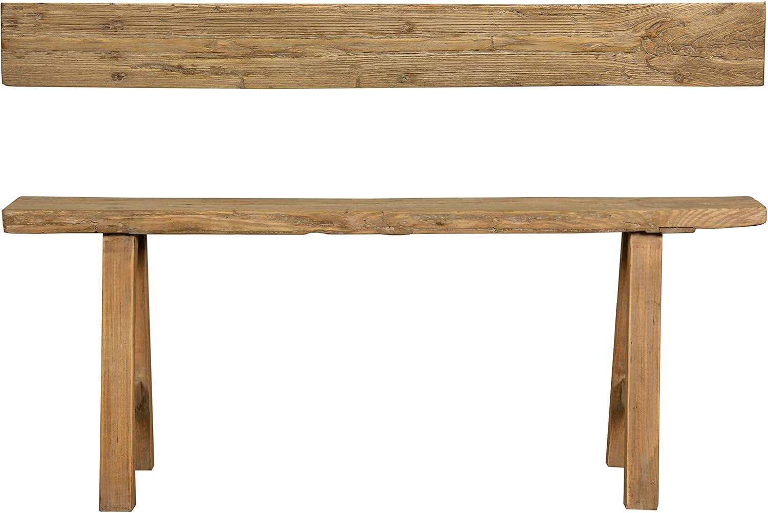 Artissance Weathered Natural Wood Outdoor Long Noodle, Entryway Hallway Patio Seating (Size & Color Vary) Indoor Bench