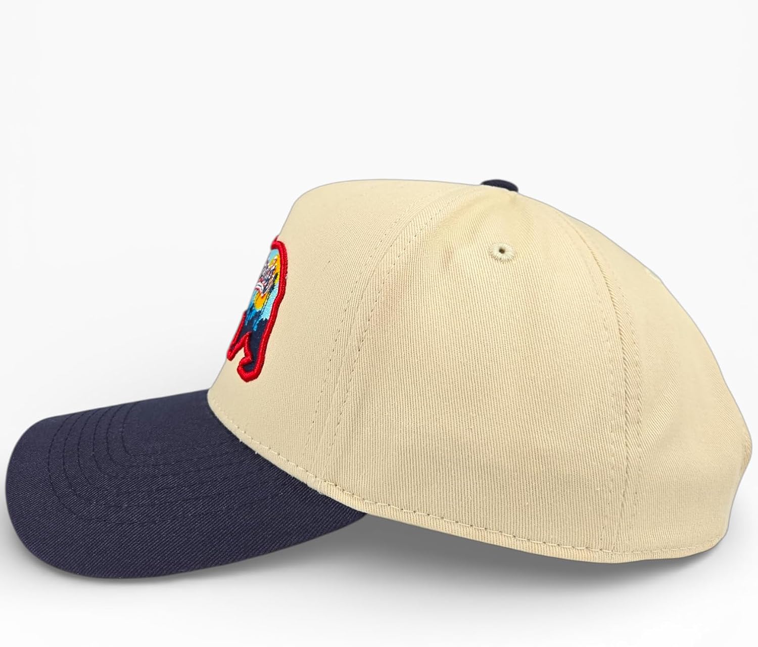 California Republic Bear Embroidered Snapback A Frame Trucker Hat