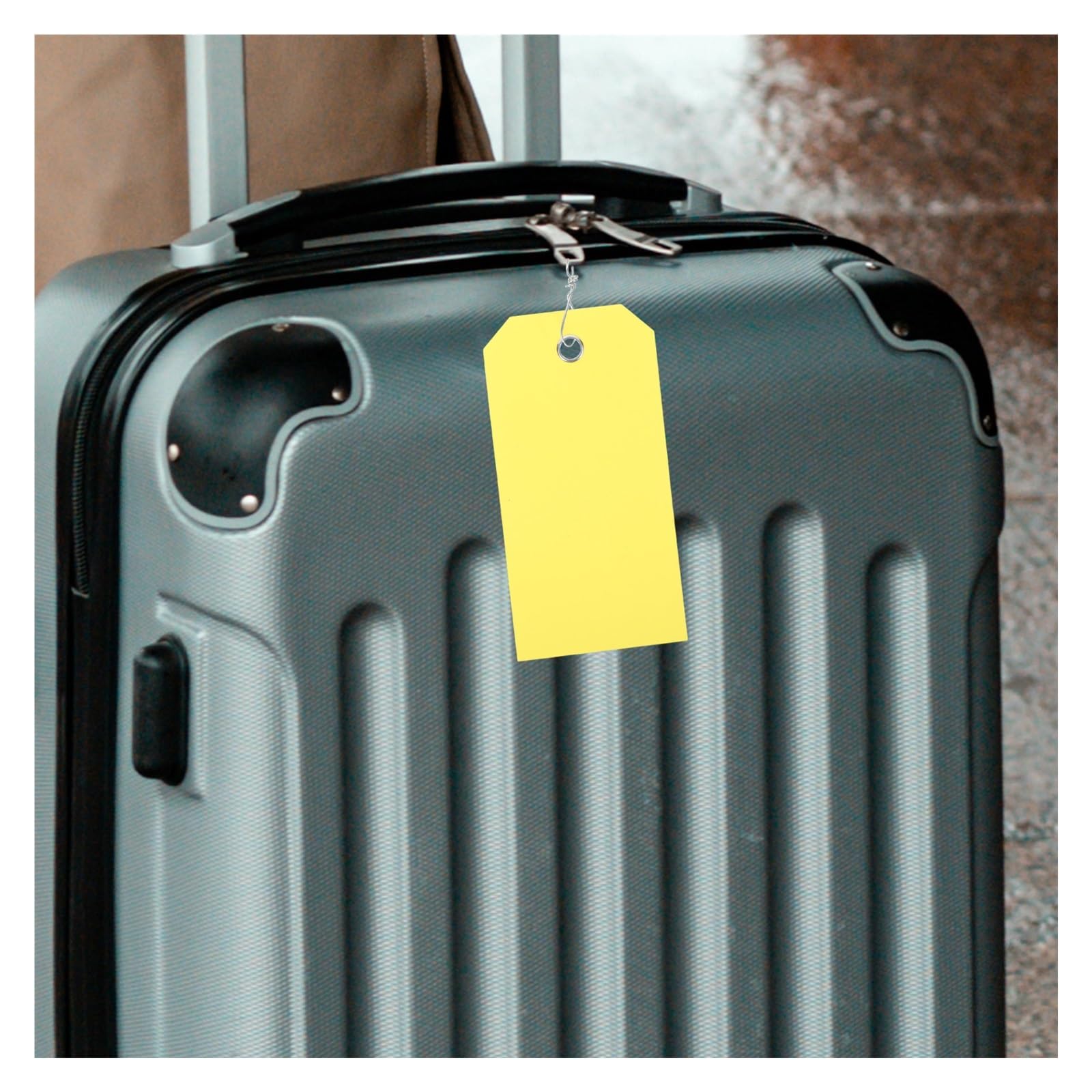 Etiquetas de precio con cuerda, 100 piezas de etiquetas colgantes de equipaje en blanco reutilizables para bolsa de nombre, ropa para maleta, mochila para precio de exhibición