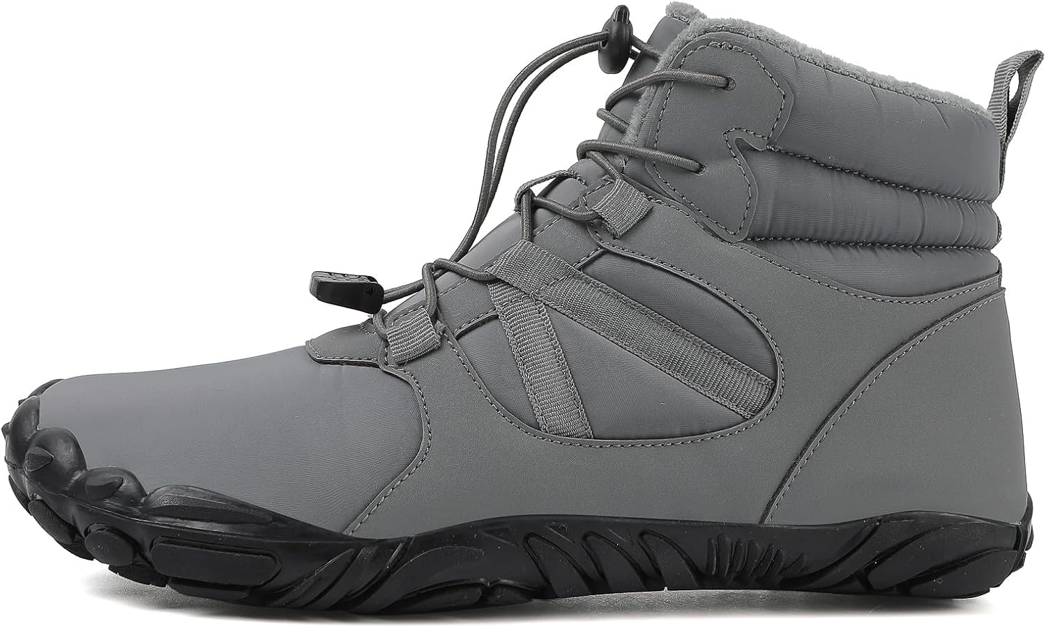 Winter Barefoot Boots Women Men Hiking Boots, Waterproof Warm Hike Barefoot Shoes, Non-Slip Zero Drop Snow Shoes, Fur Lined Wide Toe Walking Outdoor Footwear