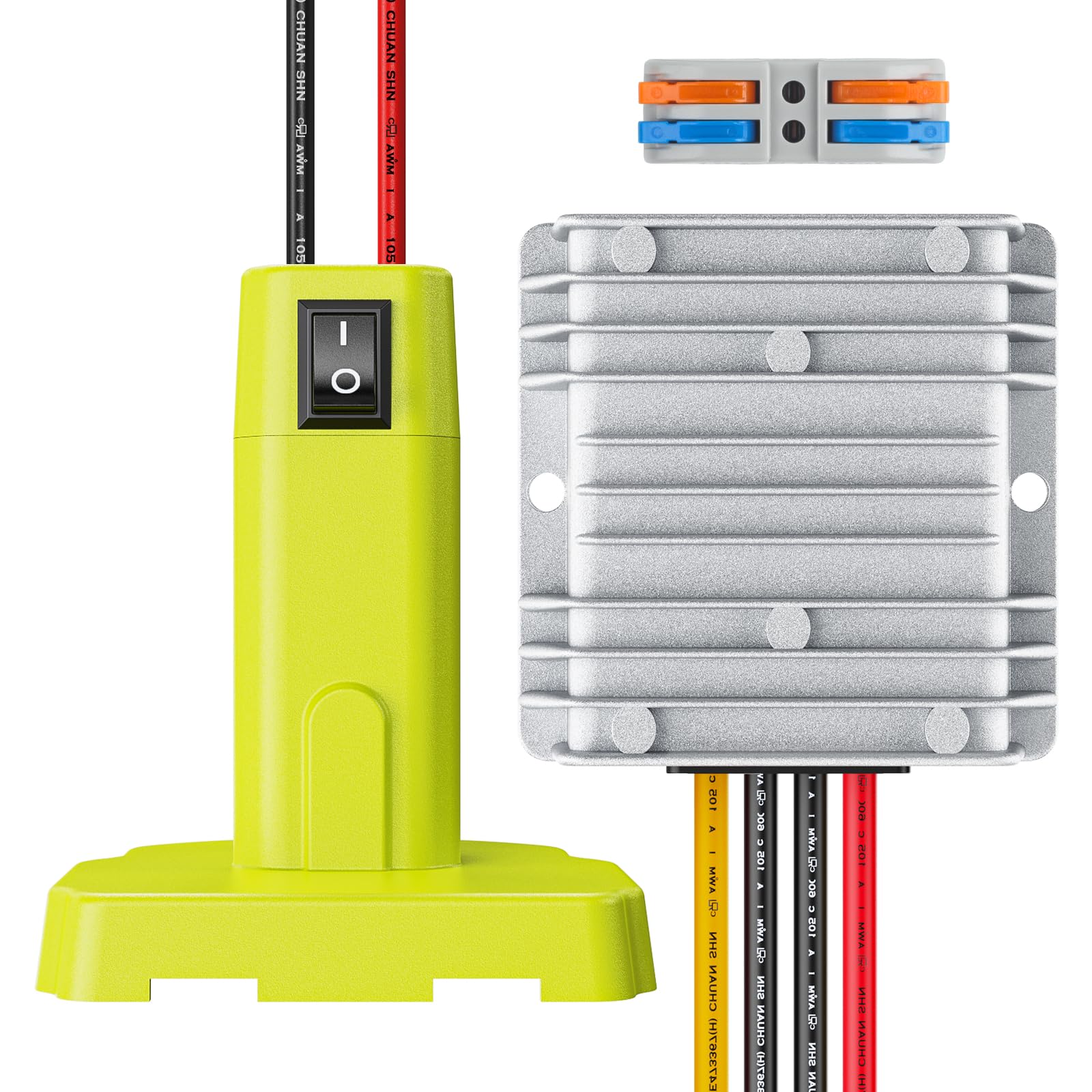 Vibit18 V to 12 V Step-Down Converter for Ryobi 18 V Battery, DC Power Adapter, Voltage Reducer Transformer 180 W Buck Converter Regulator for Golf Cart RC Car Truck Light & DIY