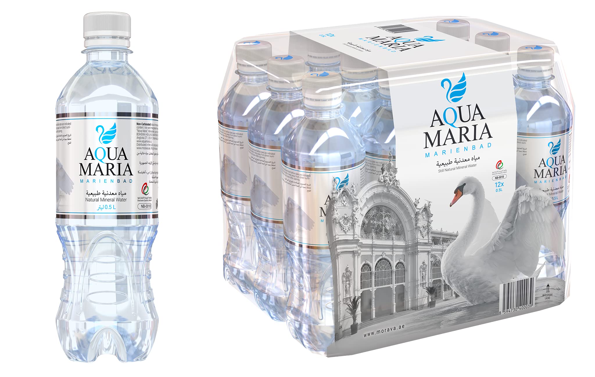 Aqua Maria Still Premium Healing Natural Non-Treated Mineral Water From Czech Republic (12 x 0.5L)