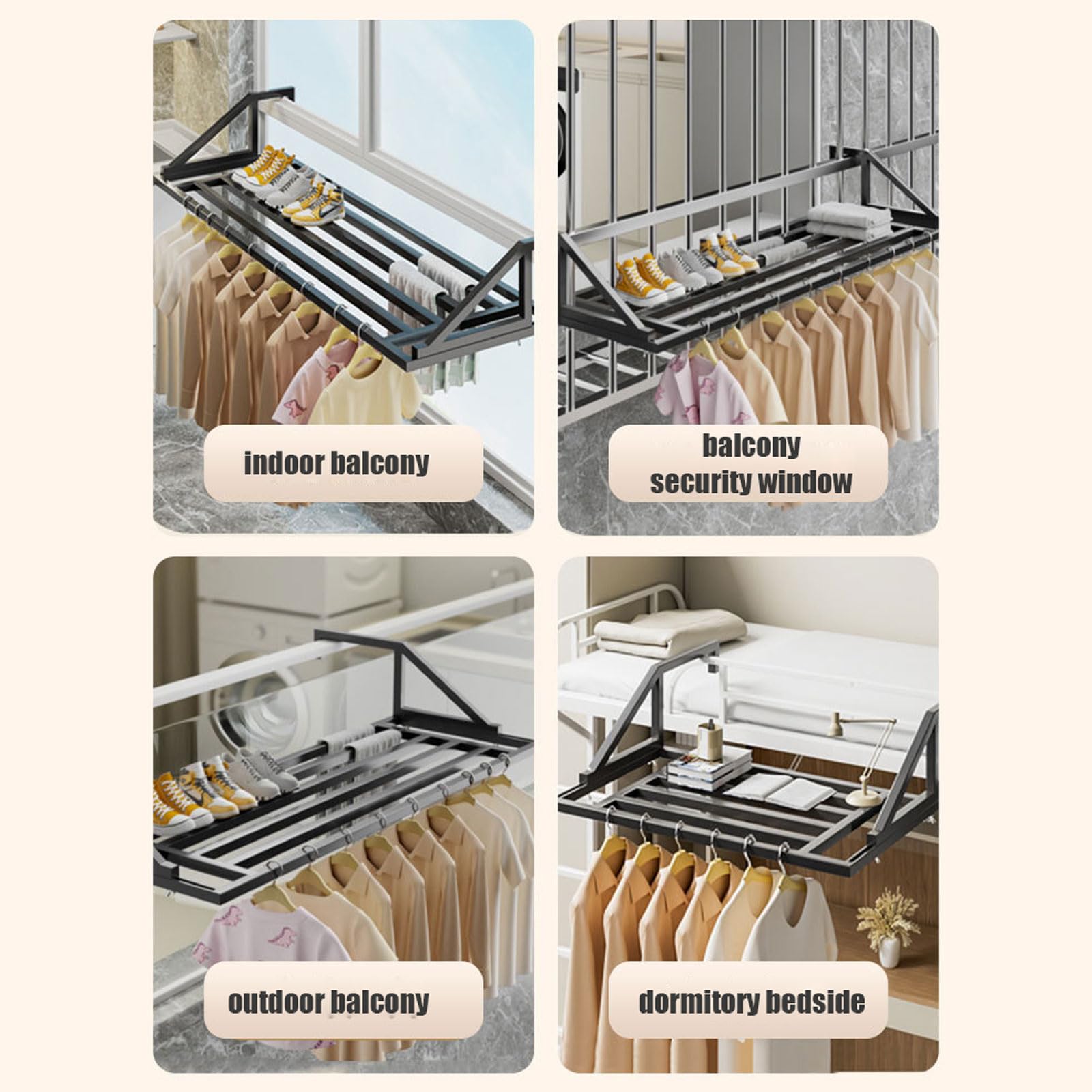Praktischer Balkon-Wäscheständer Von Baoblaze - Faltbar & Platzsparend Für Fensterbank & Heizkörper