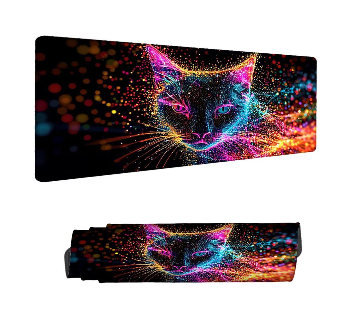 Tapis de Souris Gaming XXL 1000 x 500 x 3 mm, Couleur Grand Tapis de Souris de Jeu XXL avec Caoutchouc Etanche Antidérapant, Chat sous Main Bureau à Bords Cousus Mouse Pad pour Travail, Jeux H-12749