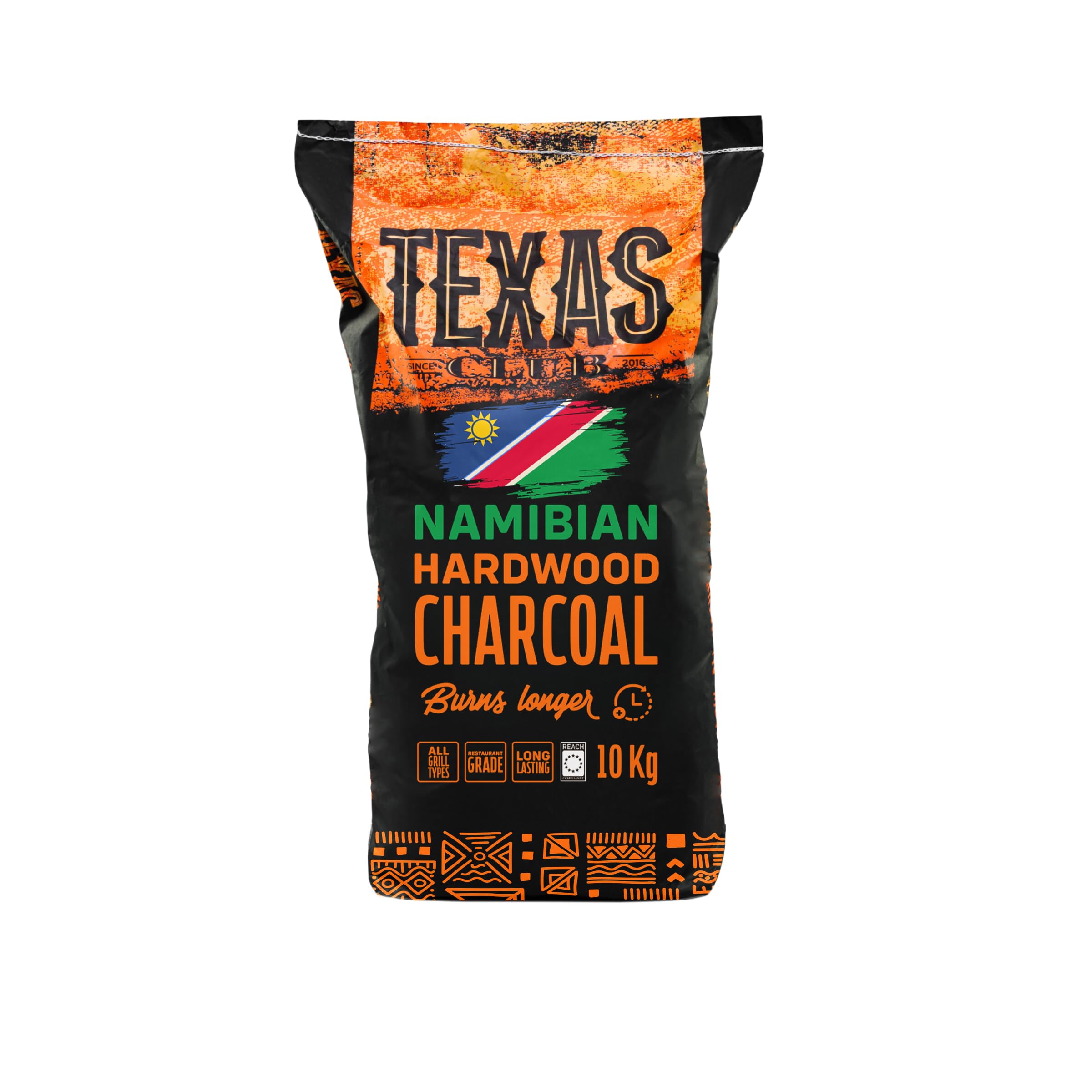 Texas Club Namibian Lumpwood Charcoal 10kg – Restaurant Grade BBQ Charcoal, 100% Natural Hardwood BBQ Coal, Ideal for Kamado, Charcoal BBQs, Kamado Joe, Barbecue, Lumpwood & BBQ Charcoal Bags