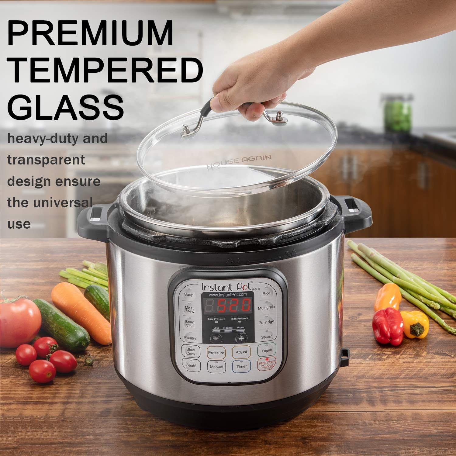 [Basic Kit] House Again Accessories Set for InstaPot, Universal Compatible with 5/6 Qt Pressure Cookers- Original Sturdy Steamer Basket with Instant Pot Accessories, Dishwasher Safe