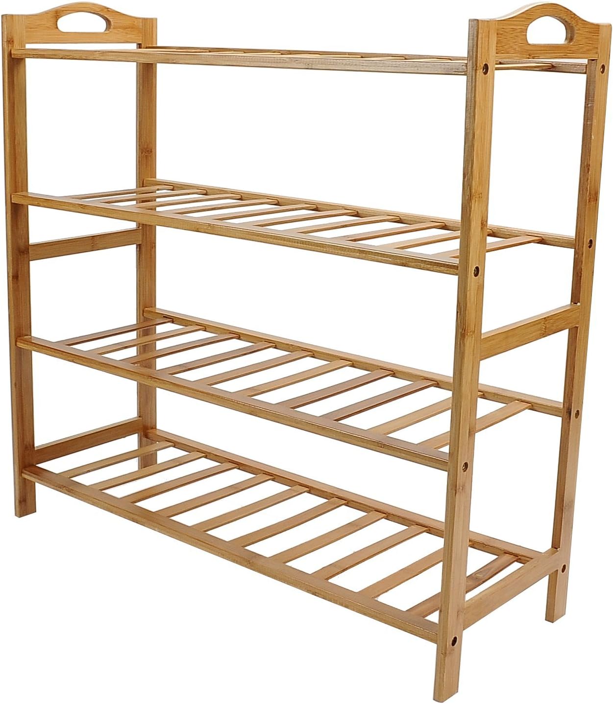 Homlee 100% Pure Bamboo 4-Tier Shoe Rack Storage Organizer