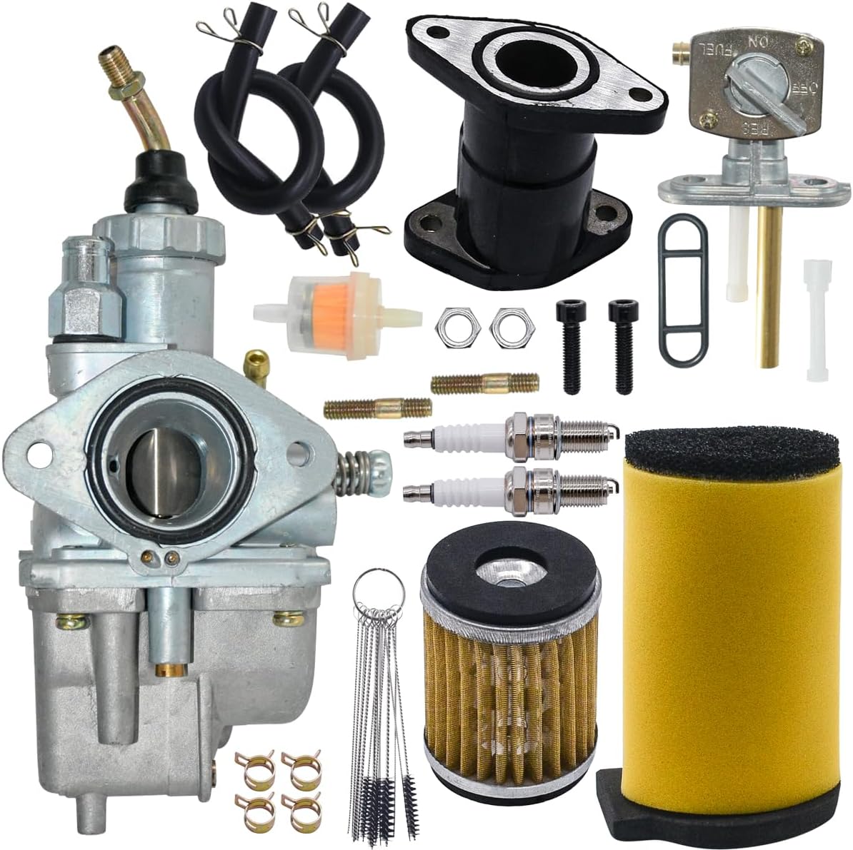 59V-14101-00-00 Carburetor for Yamaha Moto 4 YFM225 YFM 225 1986-1988 | for Yamaha Timberwolf 250 YFB250 YFB250FW Carb Replace 5VJ-14101-00-00 With Fuel Petcock Switch and Oil Filter