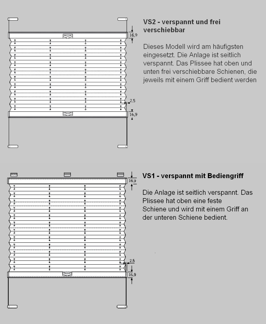 Plissee nach Maß - Farbe: weiß - frei wählbar bis max. 120 x 180 - Cosiflor Faltstores - Modelle VS2 + VS1 - Hier Breite bis 60 cm
