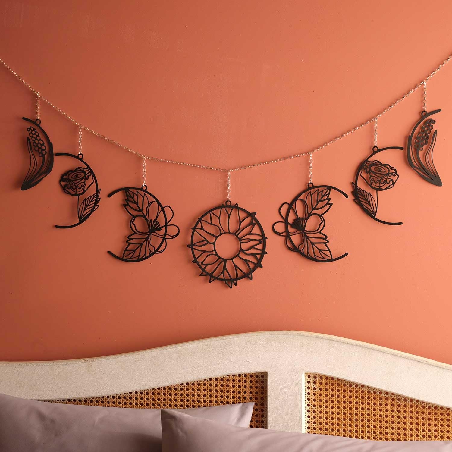 Stylish Black Decorative Metal Wall Accessory, 27 x 136 cm, 100% Steel, 1 mm Thickness, Lightweight (0.4 kg), Perfect for Modern Home Decor