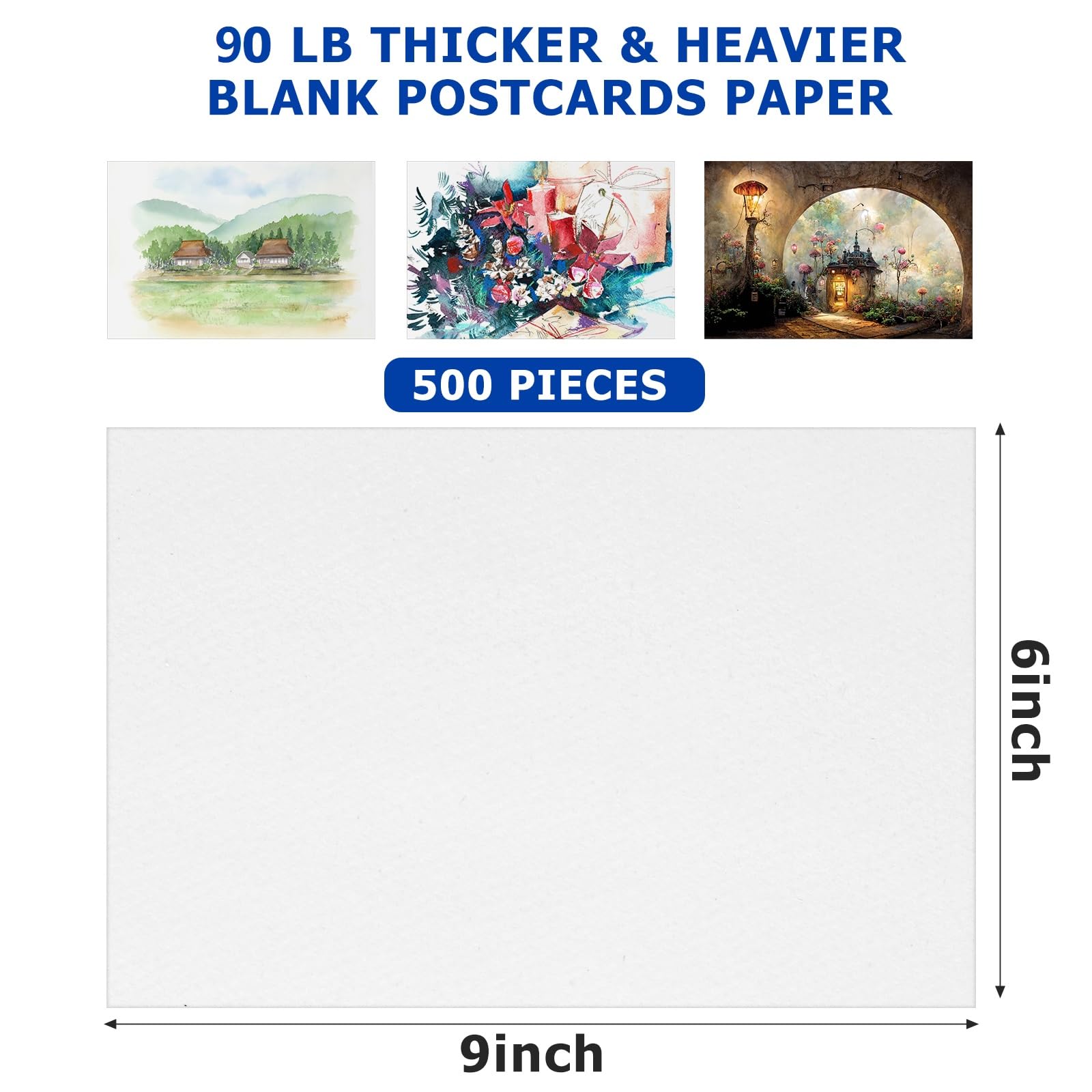 500 hojas de papel de acuarela blanco de 90 libras, papel de acuarela para artistas, papel de pintura a granel, almohadilla de prensa en frío para pintar, dibujar, niños, estudiantes, artistas,