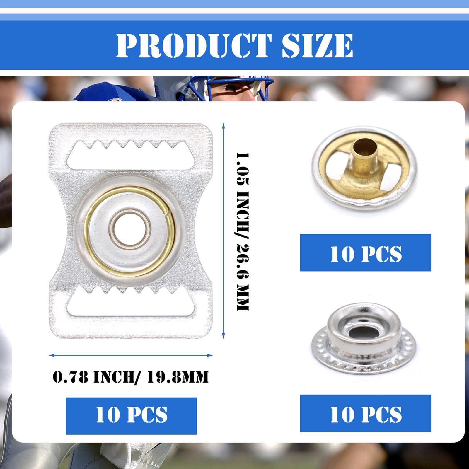 Kit de boucle de casque - 10 adaptateurs de mentonnière en acier inoxydable - Accessoires de casque - Kit de réparation multifonctionnel pour football, baseball, hockey, softball