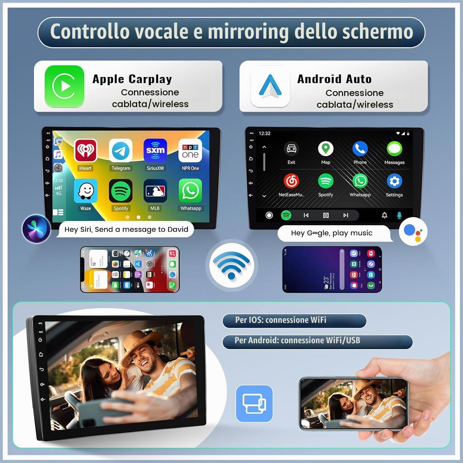 SIXWIN 8 Core 4+64G Android 15 Autoradio con CarPlay/Android Auto/DSP per BMW X1 E84(2009-2015), 9" HD Navigatore GPS WiFi Bluetooth 5.0 USB FM RDS Radio Mirror Link +32 band EQ