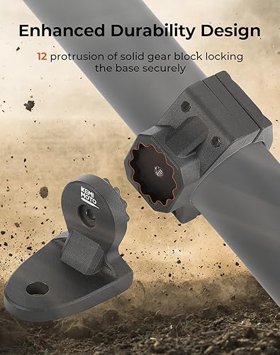 Miniatura 4 de KEMIMOTO UTV Soporte de montaje para luz de bandera de montaje en látigo, 1 unidad, resistente ajustable para jaula de barra enrollable de 1.75 a 2