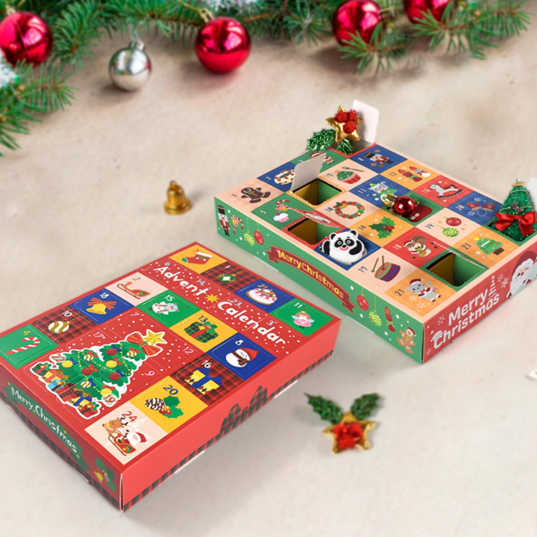 Calendario dell'Avvento fai da te da 10 pezzi, calendari dell'Avvento vuoti di Natale da 24 giorni da riempire, scatola creativa per il conto alla rovescia con numeri in cartone per bambini e ad.