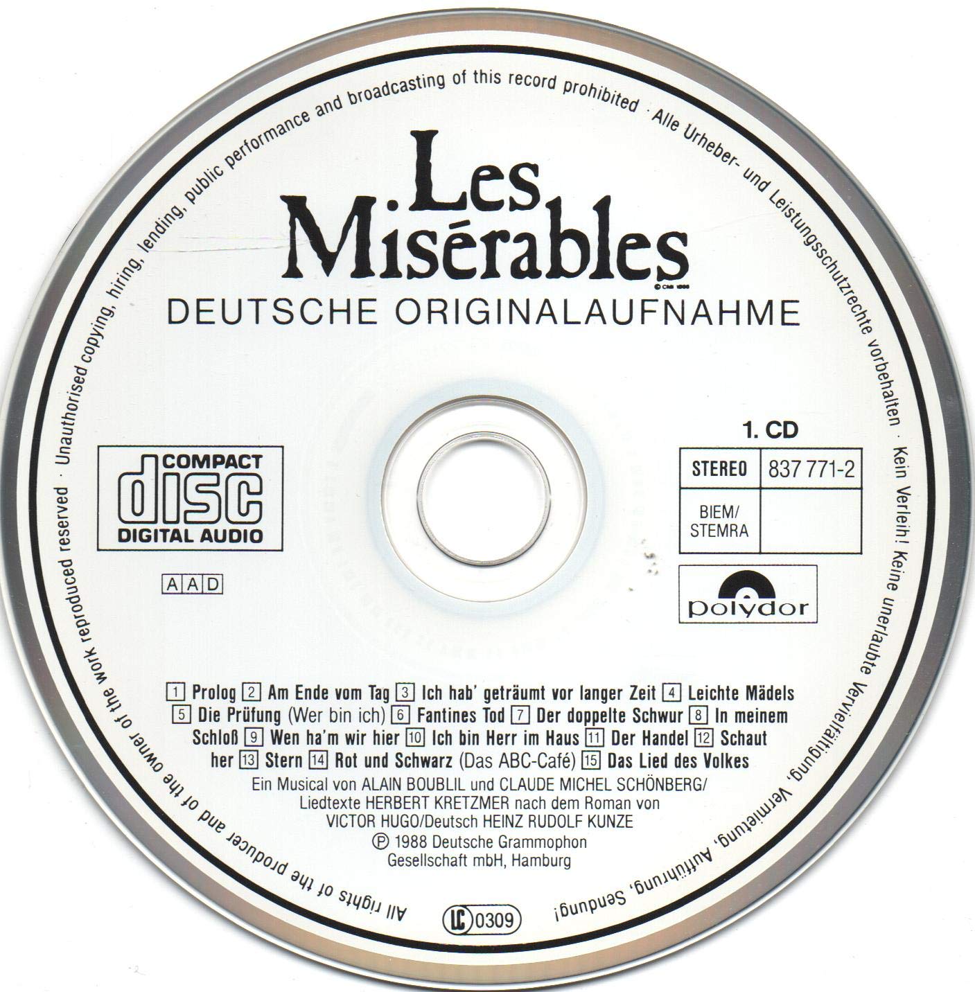 Les Misérables - Die Musical Sensation in Wien (Deutsche Originalaufnahme)
