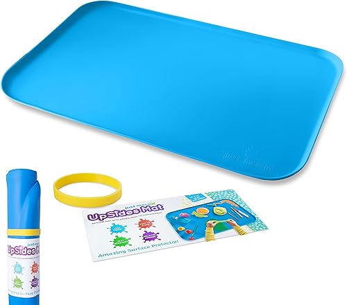 Just Messin' Tapete de silicona para manualidades, resina, pintura, limo y joyería, protector de mesa multiusos con lados elevados para contener el