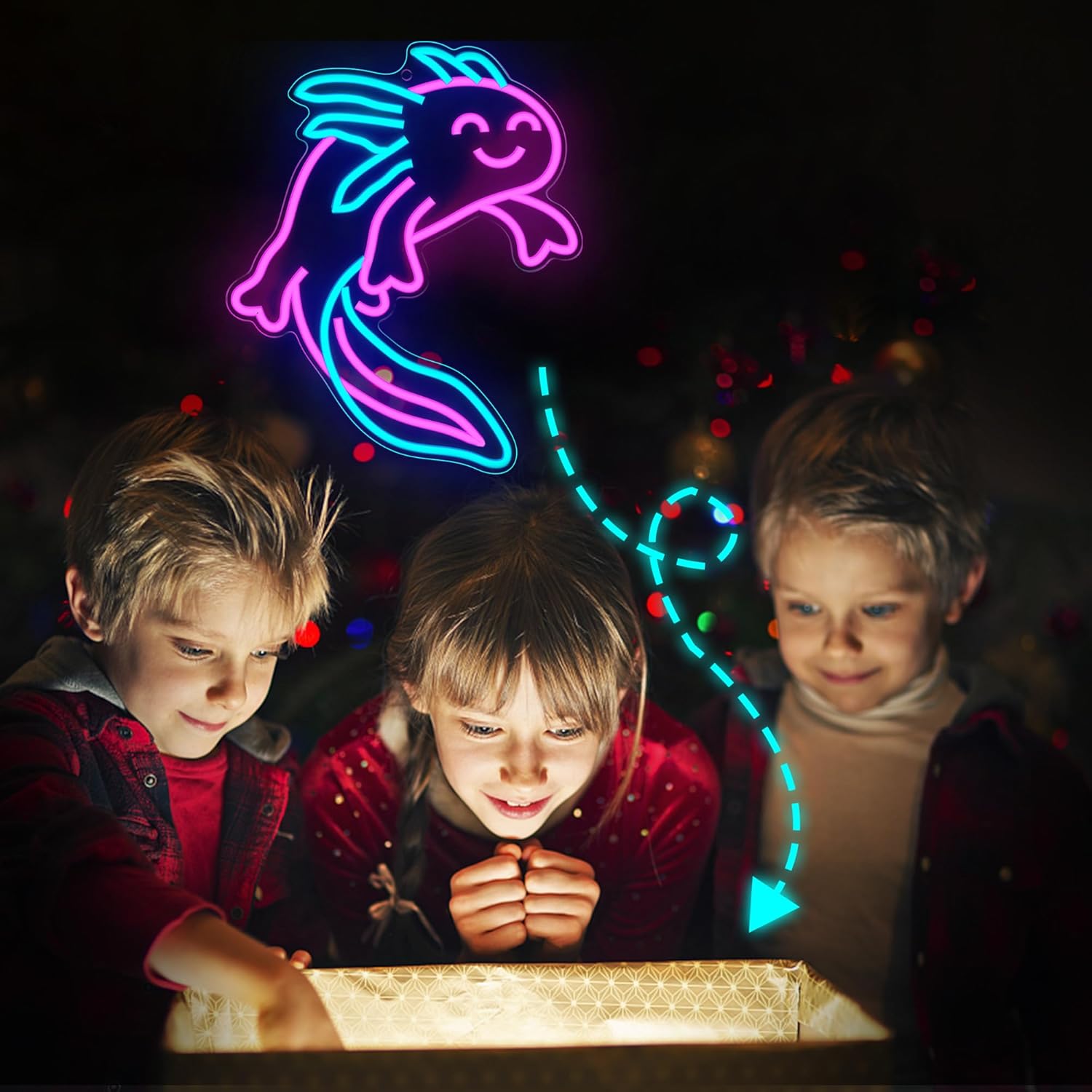 CoolGift Mart Enchanting Axolotl Neon Sign - Mesmerizing Wall Art for Home Decor & Ambiance | Unique Axolotl Light for Bedroom, Living Room, or Nursery