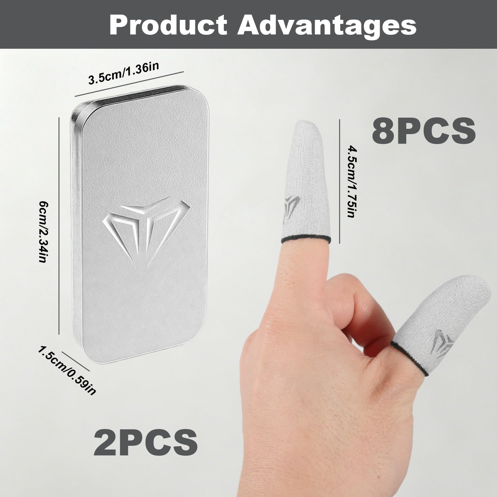 Gaming Finger Sleeves 8 Pièces, Protege Doigt pour Gaming Respirant et Anti-Transpiration pour Écran Tactile Protège-Doigts Haute Sensibilité pour PUBG/Out Mobile Gaming sur Android et iOS