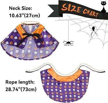Halloween Pets Costume for Cats, Small Dogs, Rabbits Cat Cape Cosplay Party Small Dog Pumpkin Cloak Costume Cat Halloween Costumes