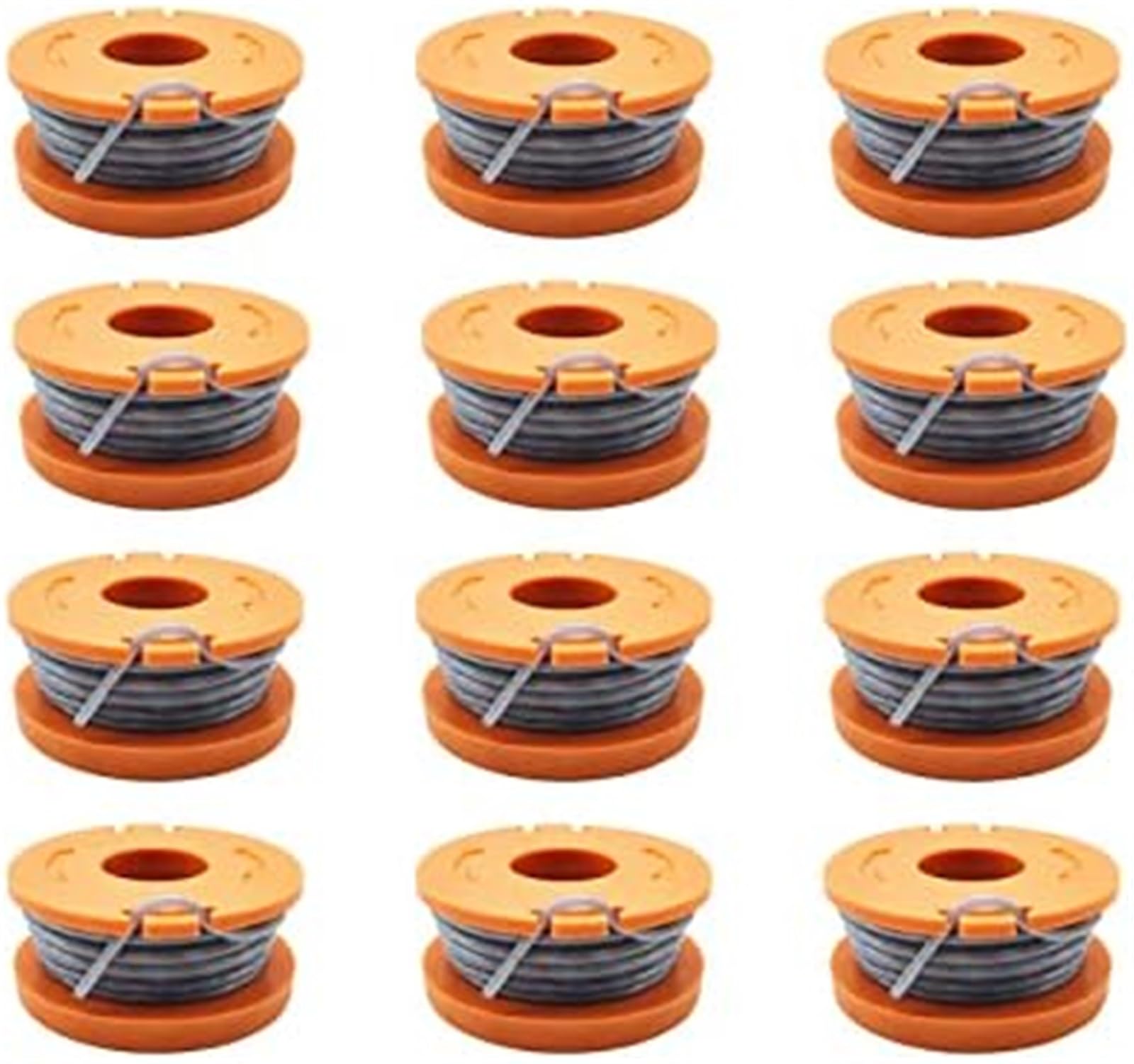 Wivplex Carrete para cortacésped Carrete de desbrozadora, para Mac Allister MGTP18Li, 1,65 mm, 10 pies, carretes de Repuesto de alimentación automática(Black 12pcs)