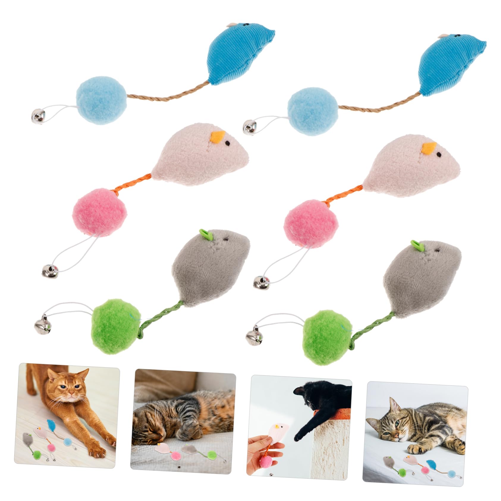 6pièces Jouet Souris pour Chat Jouet Teaser De Remplacement Fourniture