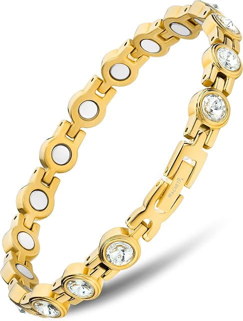 MagnetRX® Womens Magnetic Bracelet - Crystal Bracelets for Women - Adjustable Length with Sizing Tool