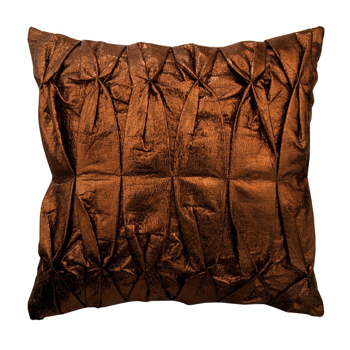 The HomeCentric Decorative Textured Cushion Cover, 55 x 55 cm Faux Leather Cushioncase Square Bronze Pintuck Throw Cushions Cover Couch Cushion Cover - Stunning Bronzer โ image 1