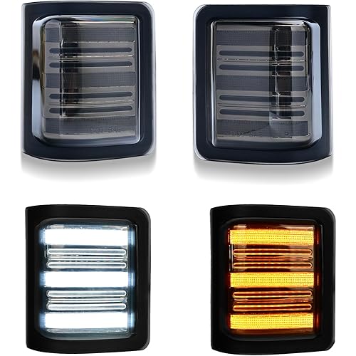 LED Tow Mirror Turn Signal Light Compatible with 2008-2016 F250 F350 F450 F550 Super Duty 2013-2014 F150 Switchback Sequential Amber Blinker White Driving/Parking Light 2PCS Smoke Lens