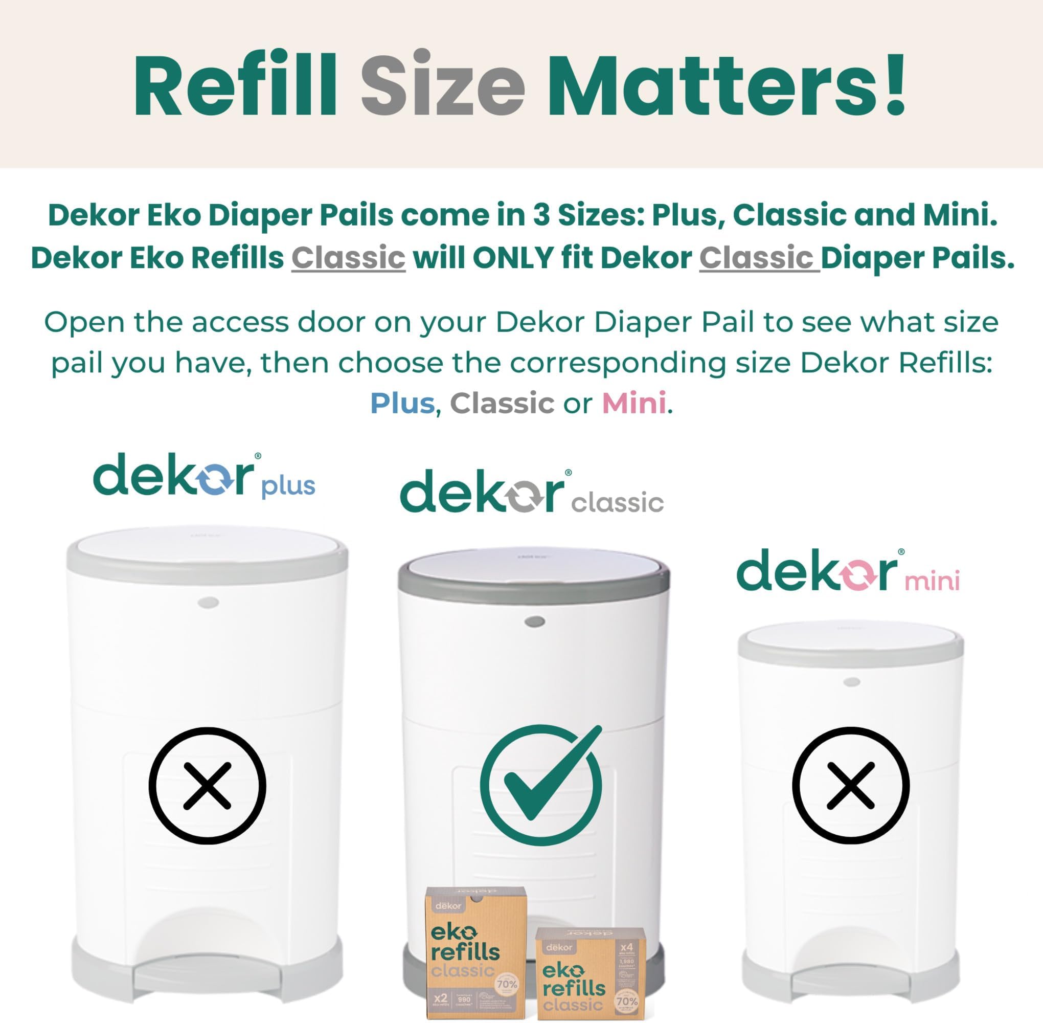 Diaper Dekor EKO Classic Diaper Pail Refills | 4 Pack
